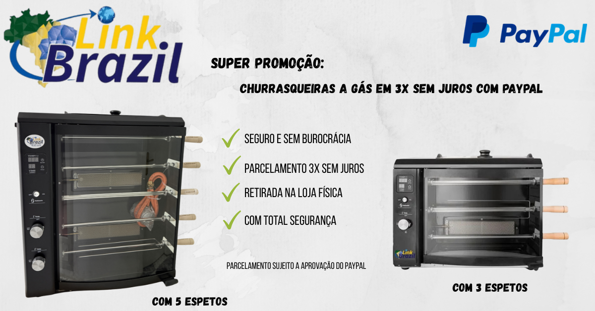 Promoção Churrasqueira a gás com parcelamento PayPal