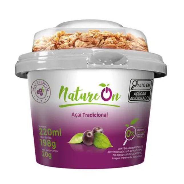 Açaí com Granola NatureOn 220ml com sabor clássico do açaí.