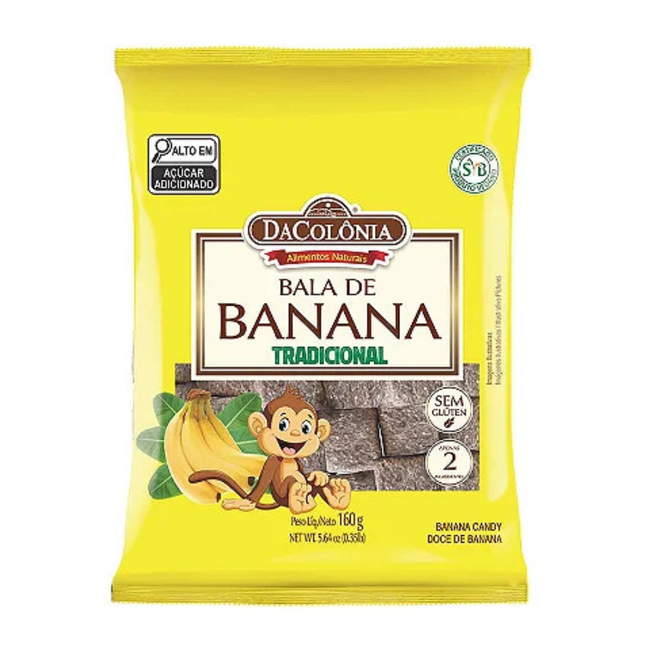 Bala de banana Tradicional DaColônia 160g Link Brazil