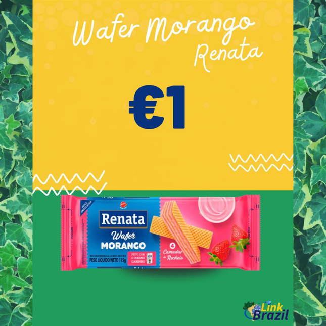 Biscoito Wafer Morango Renata 115g-LinkBrazil