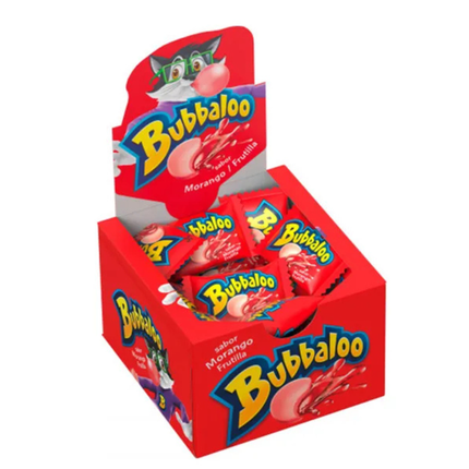 Bubbaloo Strawberry Flavored Bubble Gum Box 60 units 300g