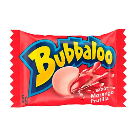 Bubbaloo Strawberry Flavored Bubble Gum Box 60 units 300g