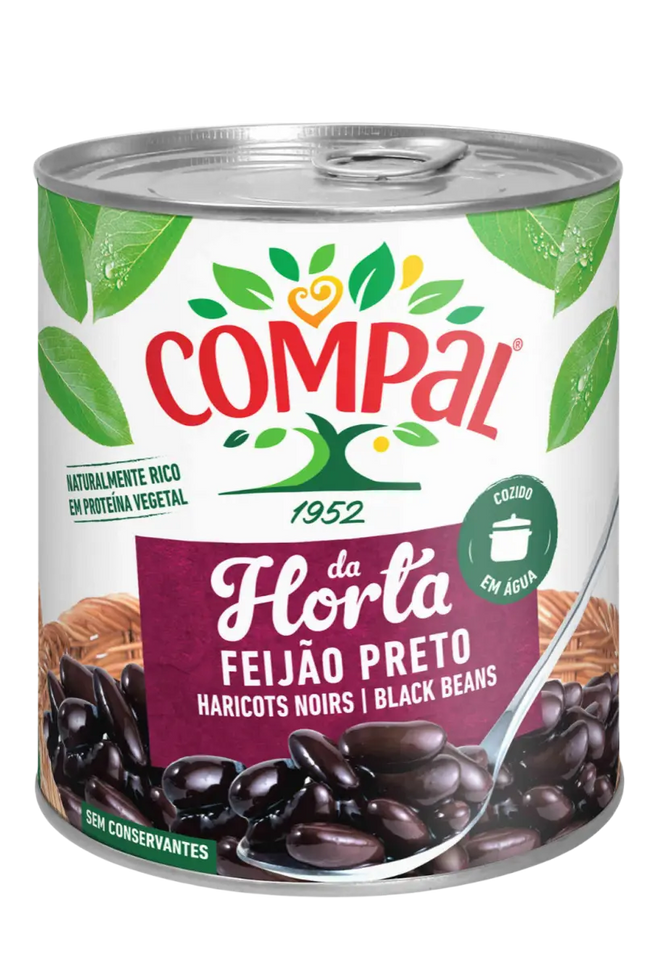 Feijão Preto Enlatado Compal 845g