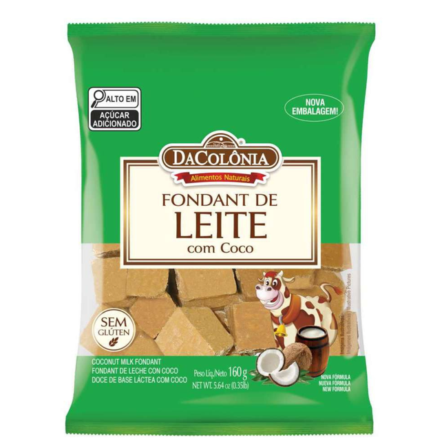 Fondant de leite com coco Dacolônia 160g Link Brazil