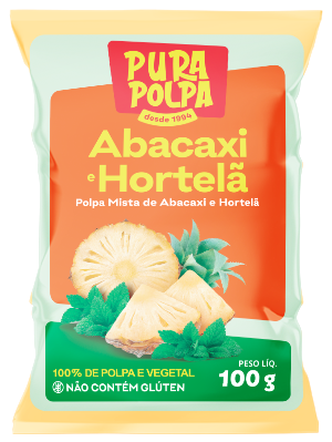 Polpa de Abacaxi e Hortelã Pura Polpa 100g