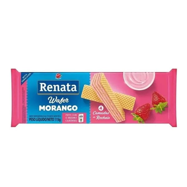 Biscoito Wafer Morango Renata 115g