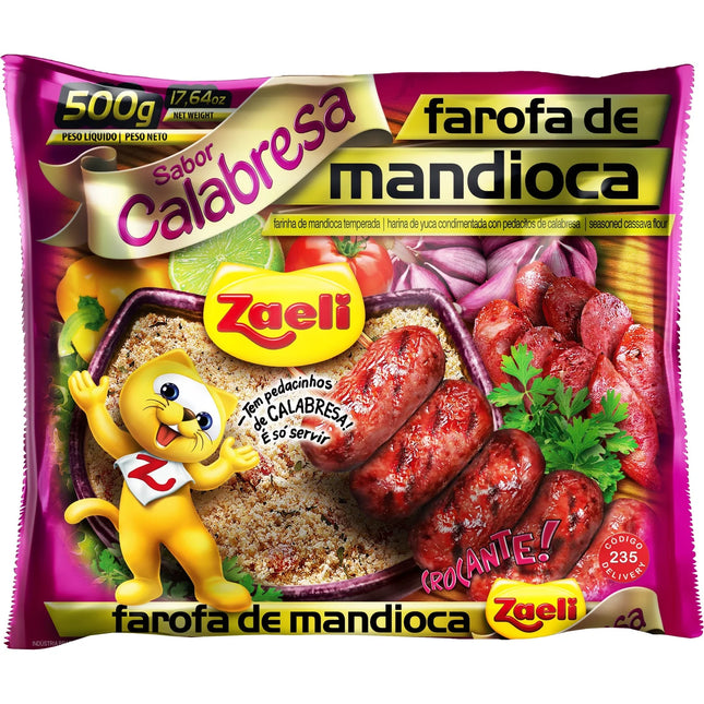 Farofa Mandioca de Calabresa Zaeli 500g